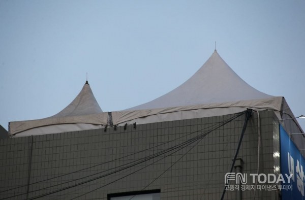더불어민주당 박경미 의원 선거사무소가 설치된 몽골텐트/지난 1월 17일 촬영[사진=정성남 기자]
