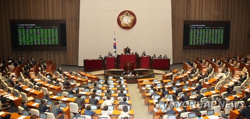 30일 국회에서 열린 제3차 본회의에서 2020년도 제2회 추가경정예산안이 가결되고 있다.