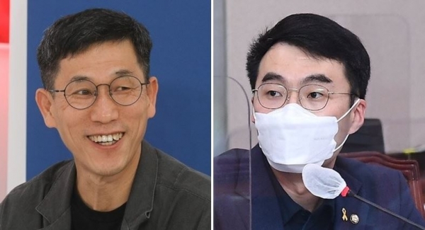 (좌로부터) 진중권 전 동양대 교수, 김남국 민주당 의원[사진=연합뉴스]