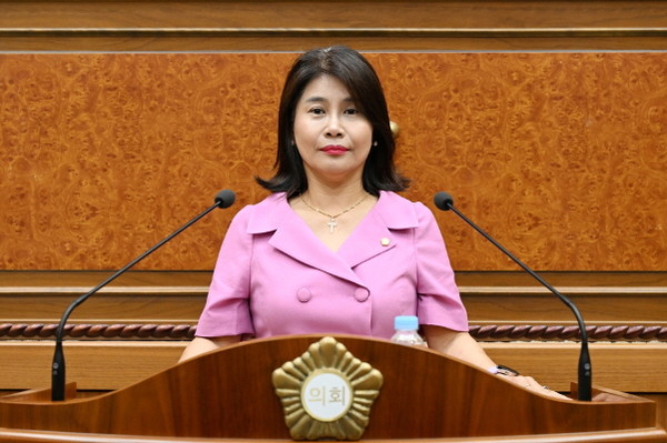 김현채 의원이 20일 시의회 본회의에서 5분 발언하고 있다(사진=의정부시의회)