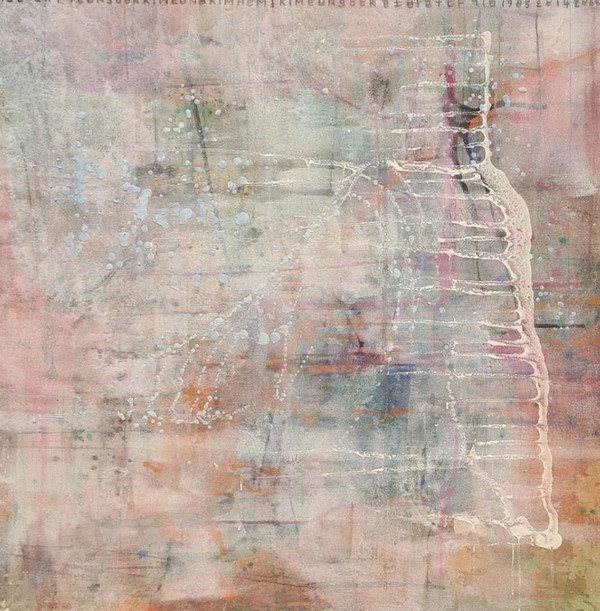 Stain (얼룩)2014, Jangji, Stone color, Natural color, Glitter (장지,석채,분채,글리터), 135cm x 135cm
