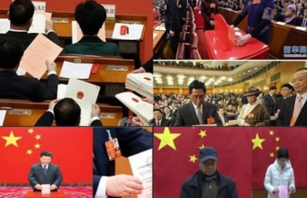 투표지를 접지 않고 투표함에 넣는 중국의 투표 시스템